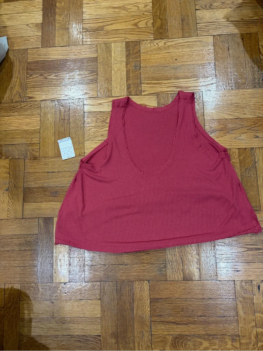 Free People Ribbed Scoop Crop Tank - Red Pink color size S NWT